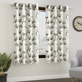 Story@home 152 cm (5 ft) Polyester Semi Transparent Window Curtain (Pack Of 2)