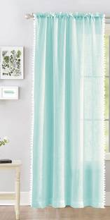 HOMEMONDE 213 cm (7 ft) Door Cotton Transparent Curtain Single Curtain