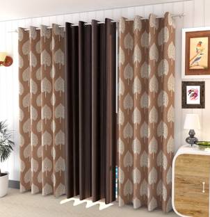Kraftiq Homes 152 cm (5 ft) Window Polyester Semi Transparent Curtain (Pack Of 3)