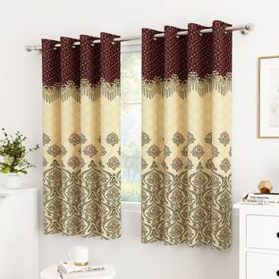 Story@home 152 cm (5 ft) Window Polyester Semi Transparent Curtain (Pack Of 2)