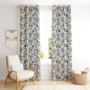 TUNDWAL'S 274.32 cm (9 ft) Cotton Room Darkening Long Door Curtain (Pack Of 2)