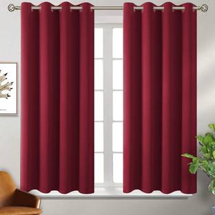 MISTIVA 152 cm (5 ft) Polyester Room Darkening Window Curtain (Pack Of 2)