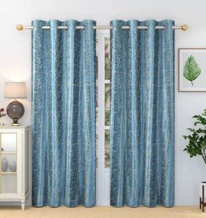 Homefab India 213.36 cm (7 ft) Polyester Semi Transparent Door Curtain (Pack Of 2)