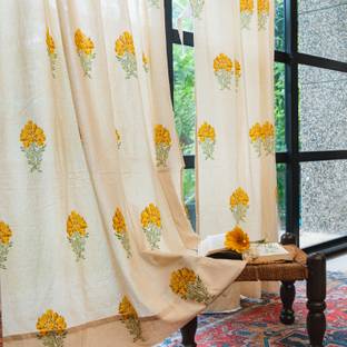 Urban Space 152 cm (5 ft) Cotton Room Darkening Window Curtain (Pack Of 2)