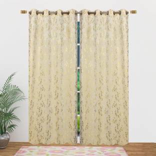 Rashee Creations 213 cm (7 ft) Door Velvet Room Darkening Curtain (Pack Of 2)