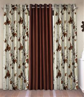 Fashion String 213 cm (7 ft) Polyester Semi Transparent Door Curtain (Pack Of 3)