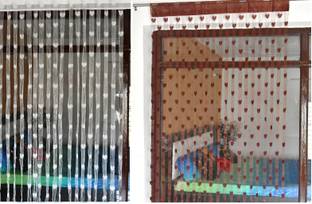 Gharsaaz 200 cm (7 ft) Polyester Semi Transparent Door Curtain (Pack Of 2)