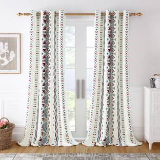 Story@home 215 cm (7 ft) Cotton Room Darkening Door Curtain (Pack Of 2)