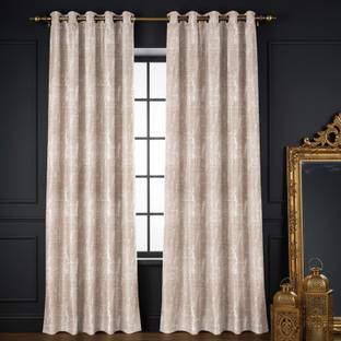 Urban Space 244 cm (8 ft) Long Door Polyester Blackout Curtain (Pack Of 2)