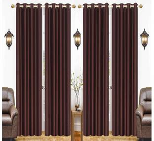 India Furnish 274.4 cm (9 ft) Polyester Semi Transparent Long Door Curtain (Pack Of 4)