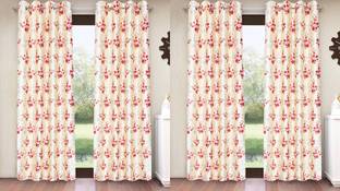 Home Sizzler 213 cm (7 ft) Door Polyester Semi Transparent Curtain (Pack Of 4)