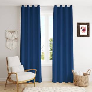 Kraftiq Homes 274 cm (9 ft) Polyester Blackout Long Door Curtain (Pack Of 2)