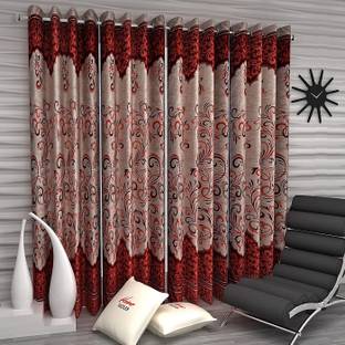 Home Sizzler 153 cm (5 ft) Polyester Semi Transparent Window Curtain (Pack Of 4)