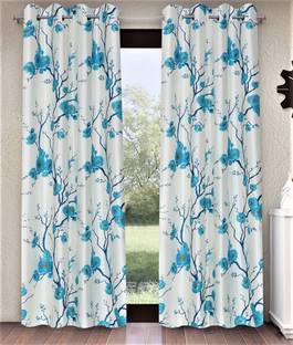 Fashion String 213 cm (7 ft) Polyester Semi Transparent Door Curtain (Pack Of 2)