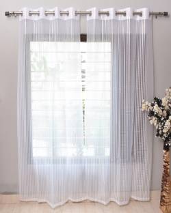Gharsaaz 152.5 cm (5 ft) Polyester Semi Transparent Window Curtain (Pack Of 2)
