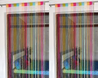 Yutiriti 213.36 cm (7 ft) Door Polyester Semi Transparent Curtain (Pack Of 2)