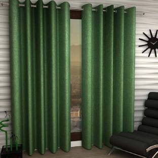 Styletex 274 cm (9 ft) Long Door Polyester Semi Transparent Curtain (Pack Of 2)