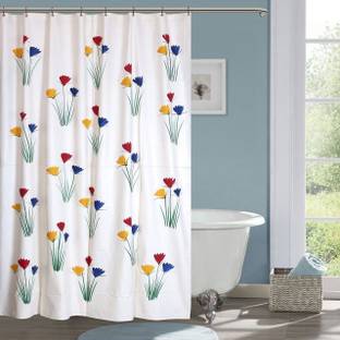 Casanest 213 cm (7 ft) PVC Room Darkening Shower Curtain Single Curtain