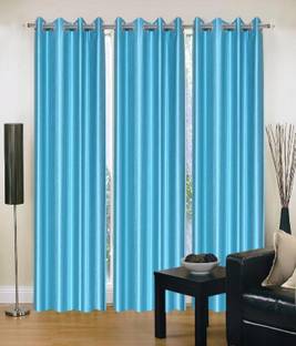 Panipat Textile Hub 274 cm (9 ft) Polyester Semi Transparent Long Door Curtain (Pack Of 3)