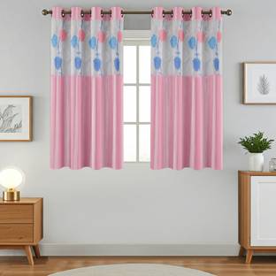 Homefab India 152.5 cm (5 ft) Polyester Semi Transparent Window Curtain (Pack Of 2)