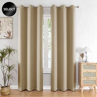 HOMEMONDE 213.36 cm (7 ft) Polyester Blackout Door Curtain (Pack Of 2)
