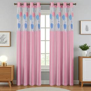 Homefab India 214 cm (7 ft) Door Polyester Semi Transparent Curtain (Pack Of 2)