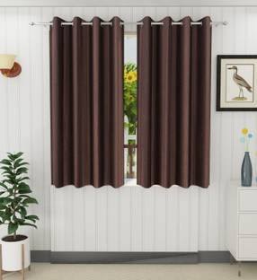 Panipat Textile Hub 152.4 cm (5 ft) Window Polyester Curtain (Pack Of 2)