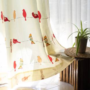 Urban Space 152 cm (5 ft) Cotton Room Darkening Window Curtain (Pack Of 2)