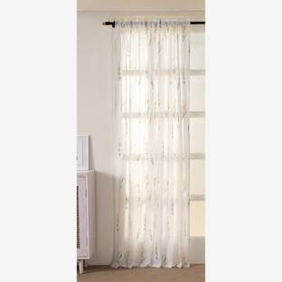 HOMEMONDE 152.4 cm (5 ft) Window Cotton Transparent Curtain Single Curtain