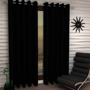 Styletex 274 cm (9 ft) Polyester Semi Transparent Long Door Curtain (Pack Of 2)