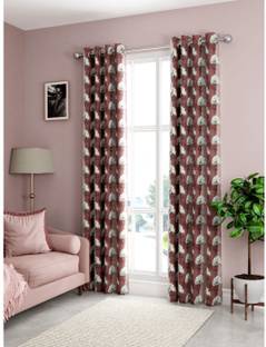 Bianca 213 cm (7 ft) Silk Blackout Door Curtain (Pack Of 2)