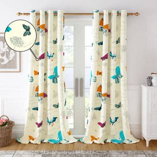 Story@home 275 cm (9 ft) Cotton Room Darkening Long Door Curtain Single Curtain