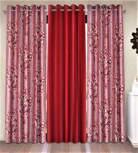 Fashion String 153 cm (5 ft) Polyester Semi Transparent Window Curtain (Pack Of 3)