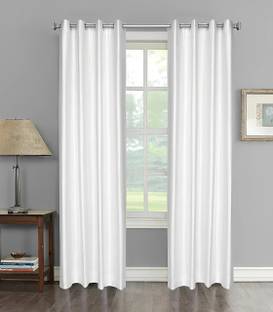Kanodia Poly Fab 213 cm (7 ft) Door Polyester Semi Transparent Curtain (Pack Of 2)