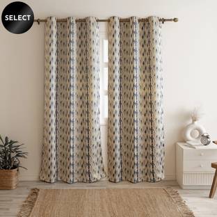 HOMEMONDE 213.36 cm (7 ft) Polyester Blackout Door Curtain (Pack Of 2)