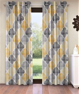 Home Sizzler 213 cm (7 ft) Door Polycotton Semi Transparent Curtain (Pack Of 2)