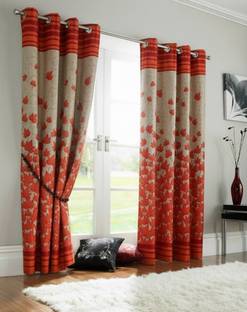 Home Sizzler 152 cm (5 ft) Window Polyester Semi Transparent Curtain (Pack Of 2)