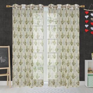 fiona creatrions 153 cm (5 ft) Net Transparent Window Curtain (Pack Of 2)