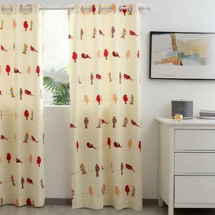 Story@home 275 cm (9 ft) Cotton Room Darkening Long Door Curtain Single Curtain