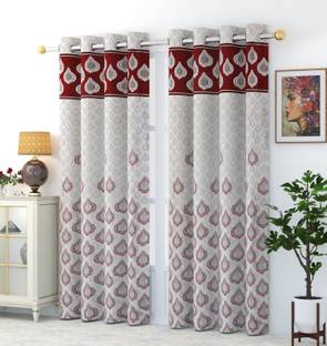 Furnishing Hut 152 cm (5 ft) Jacquard Room Darkening Window Curtain (Pack Of 2)