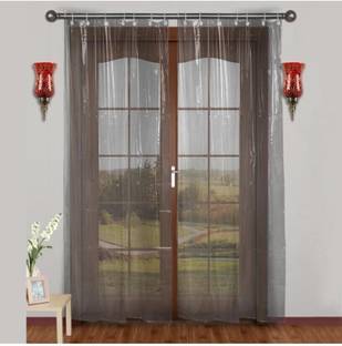 AR GROUP 275.5 cm (9 ft) Long Door PVC Transparent Curtain Single Curtain