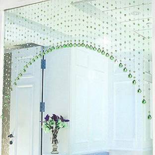 NP Acrylic Bead Green 130 cm (4 ft) PVC (पॉलीविनाइल क्लोराइड) खिड़की पर्दा (30  का पैक)