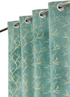 VIRIDIAN DECOR 213 cm (7 ft) Door Velvet Room Darkening Curtain Single Curtain