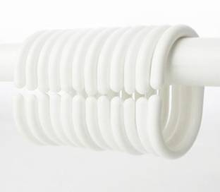 Rrimin Bathroom Shower Curtain Liner Hook Hooks Rings (12 Pcs Plastic) Curtain Ring with Hook