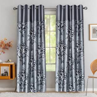 DARSHANAM WORLD 214 cm (7 ft) Polyester Semi Transparent Door Curtain (Pack Of 2)