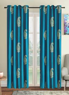 Home Sizzler 213 cm (7 ft) Polyester Semi Transparent Door Curtain (Pack Of 2)