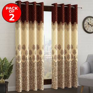 Story@home 215 cm (7 ft) Door Polyester Semi Transparent Curtain (Pack Of 2)