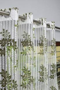 Wisk N Twisk 152 cm (5 ft) Window Tissue Transparent Curtain (Pack Of 2)