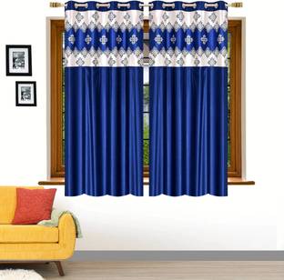 Stella Creations 152 cm (5 ft) Polyester Semi Transparent Window Curtain (Pack Of 2)