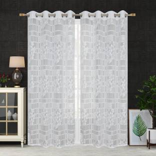 Flipkart SmartBuy 152 cm (5 ft) Net Semi Transparent Window Curtain (Pack Of 4)